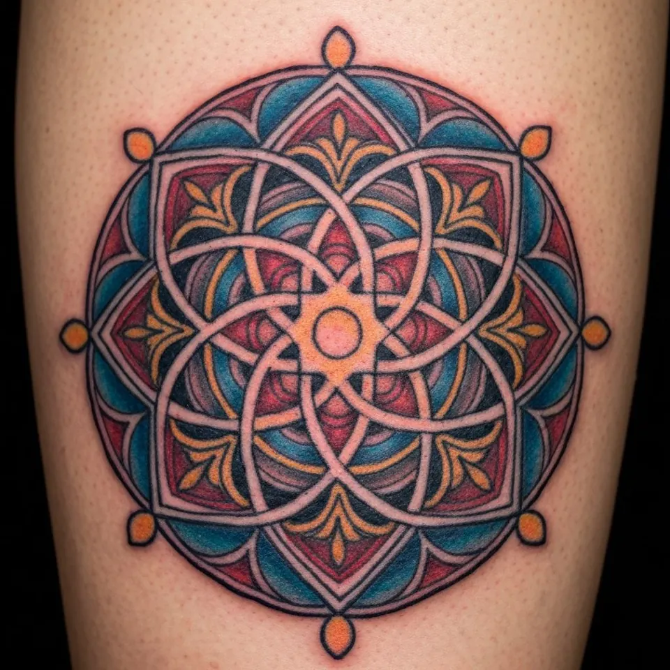 Mandala Geométrica — tatuagem em estilo geométrico