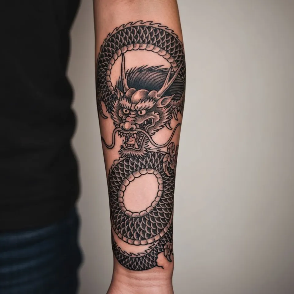 Dragão Oriental — tatuagem em estilo oriental